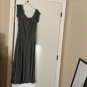 Gray midi dress with open back